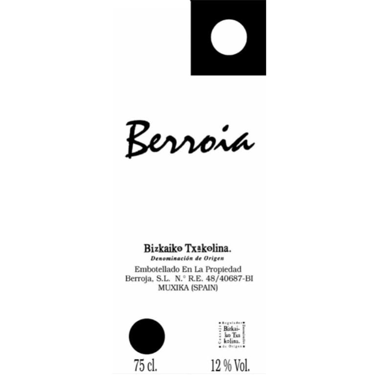 Bodegas Berroja Berroia Txakoli 2012 Front Label