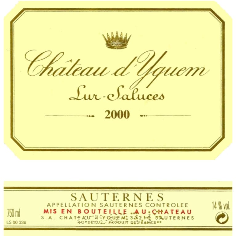 Flat front label of wine