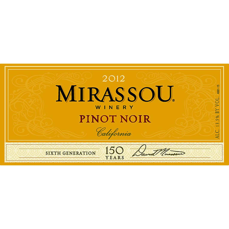 Mirassou Pinot Noir 2012 Front Label