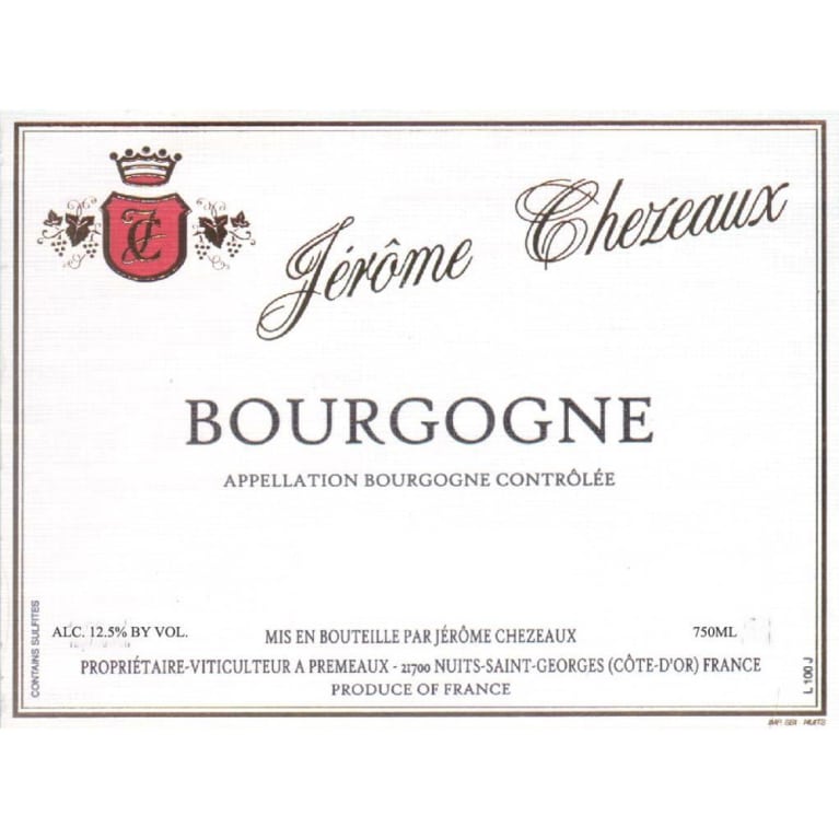 Flat front label of wine