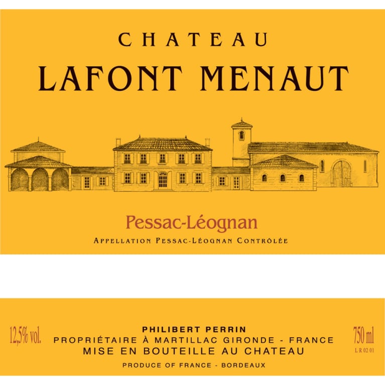 Flat front label of wine