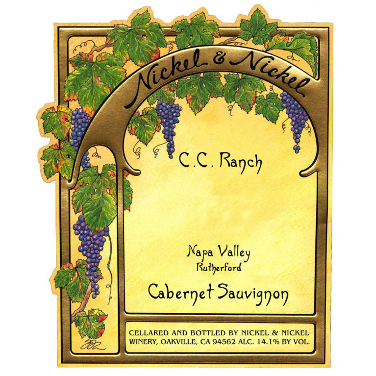 Flat front label of wine