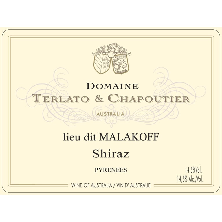Flat front label of wine