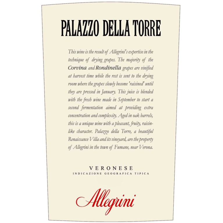 Allegrini Palazzo della Torre 2010 Front Label