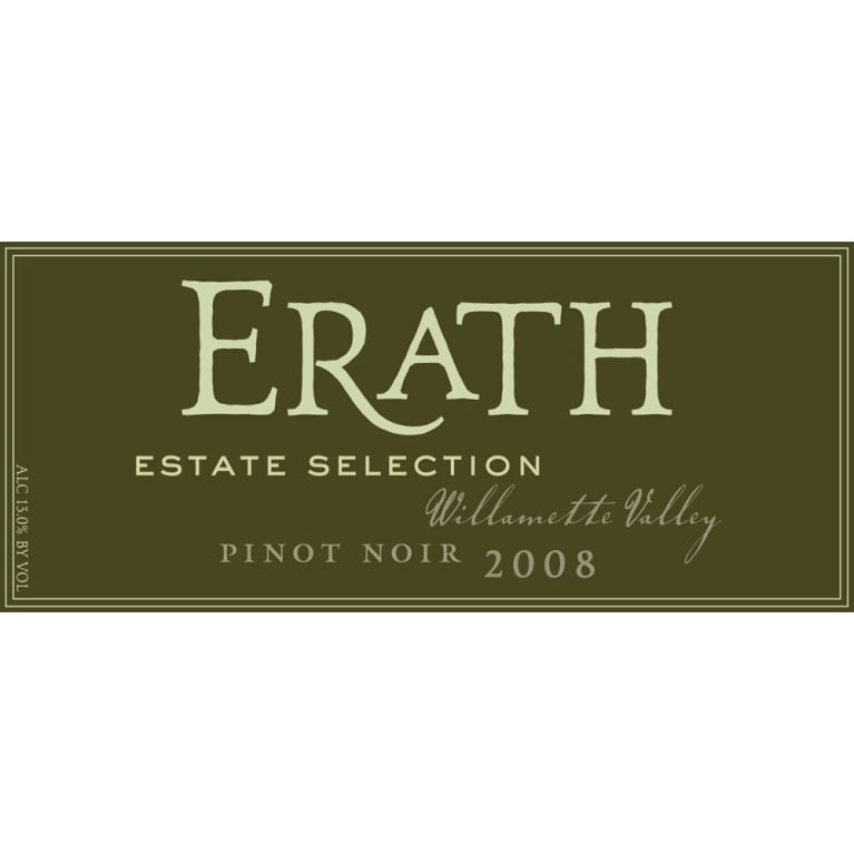 Flat front label of wine