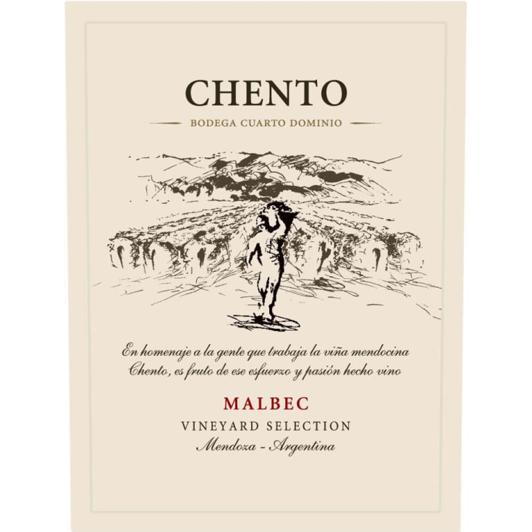 Flat front label of wine