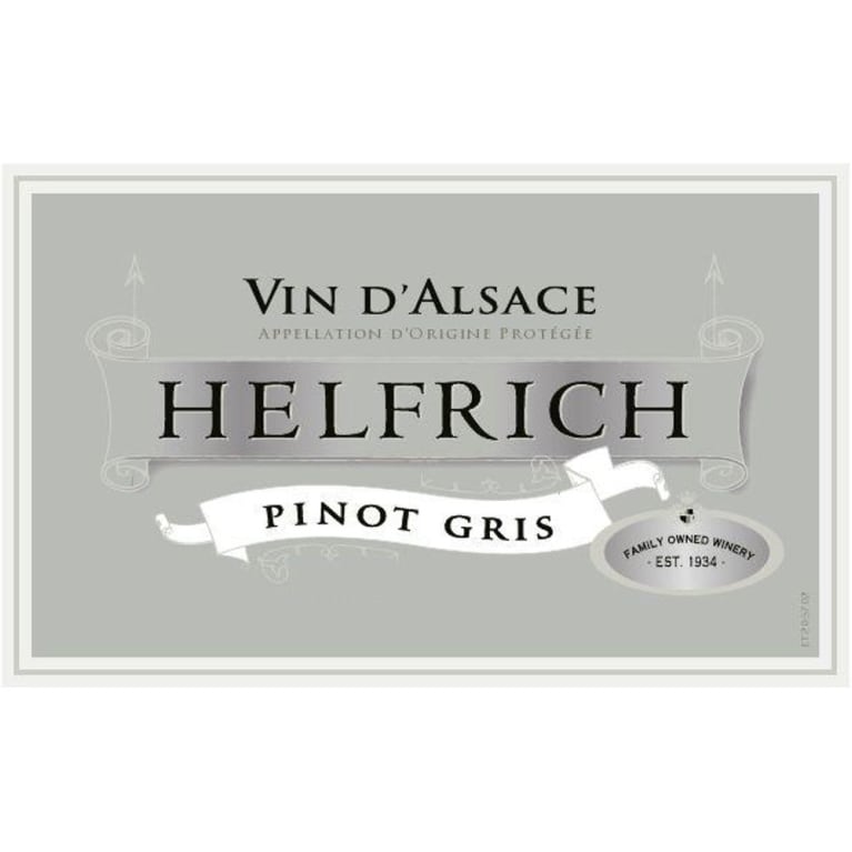 Flat front label of wine