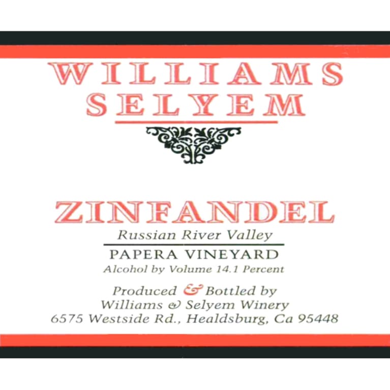 Flat front label of wine