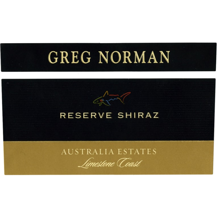 Flat front label of wine