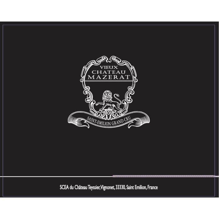 Flat front label of wine
