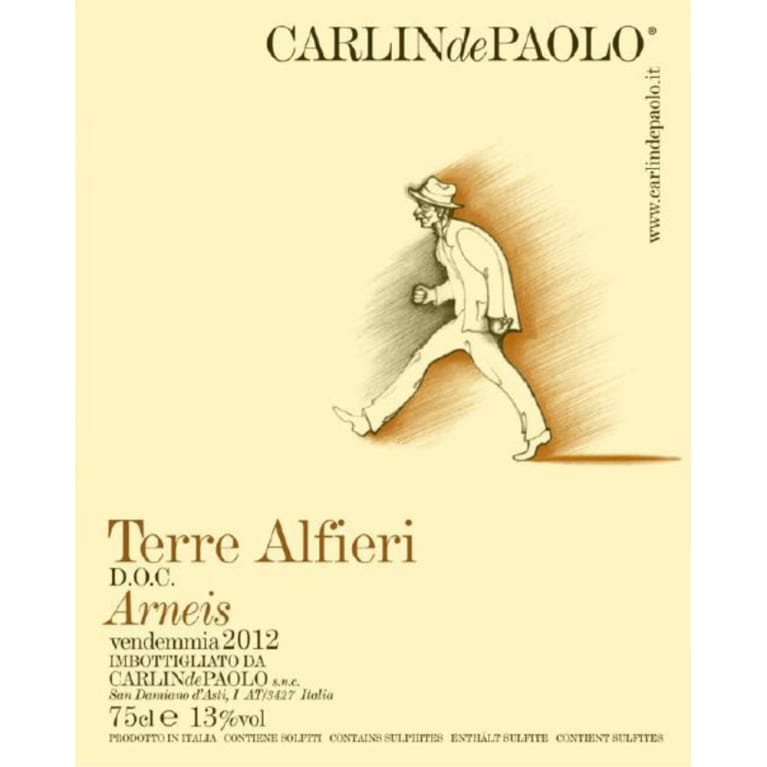 Carlin de Paolo Terre Alfieri Arneis 2012 Front Label