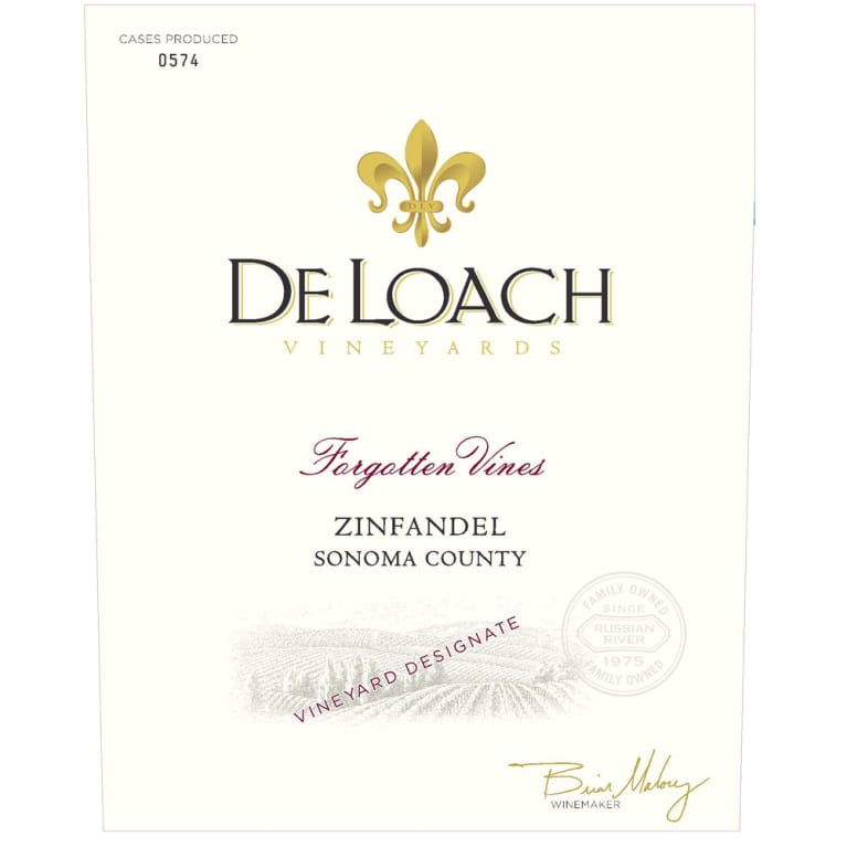 Flat front label of wine