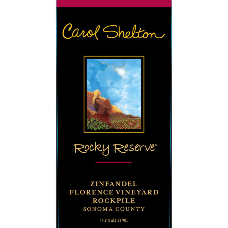 Flat front label of wine