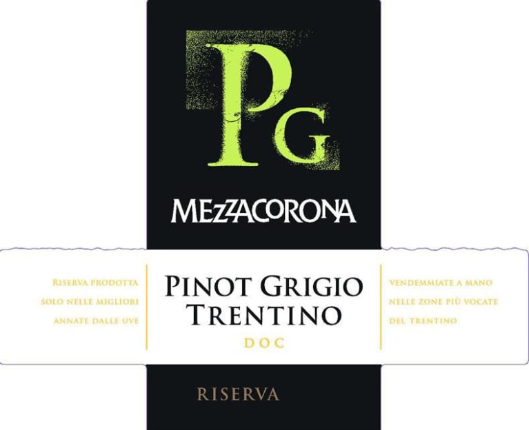 Flat front label of wine