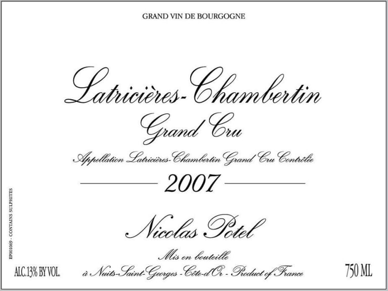 Nicolas Potel Latricieres-Chambertin Grand Cru 2007 | Wine.com
