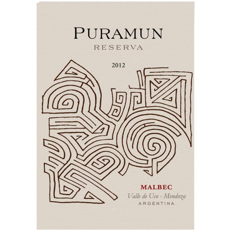 Flat front label of wine