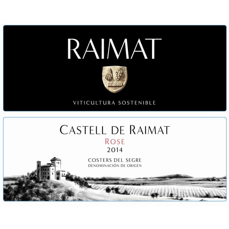 Flat front label of wine
