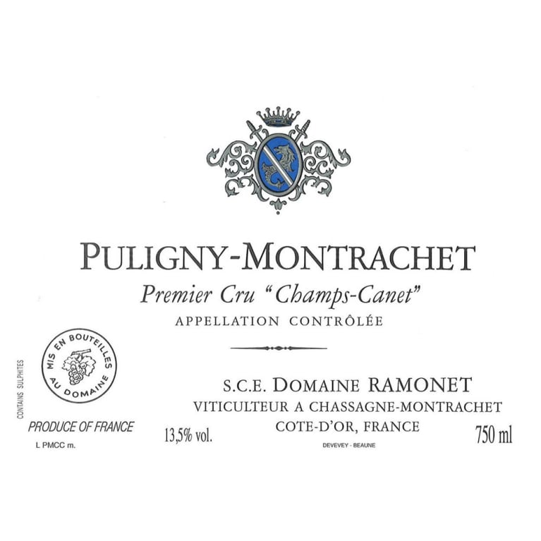 Flat front label of wine