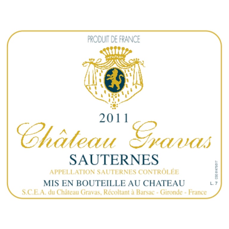 Chateau Gravas Sauternes (375ML half-bottle) 2011 | Wine.com