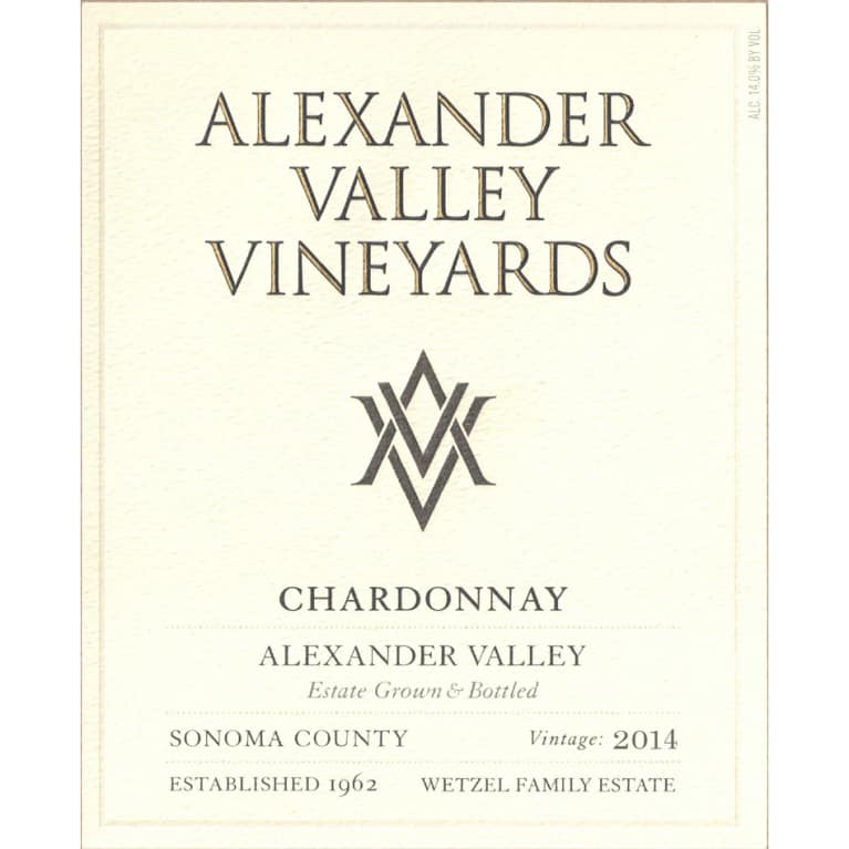 Alexander Valley Vineyards Estate Chardonnay 2014 Front Label