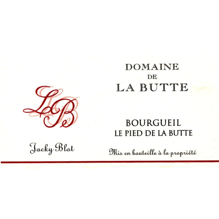 Domaine de la Butte Bourgueil Pied de la Butte 2014 Front Label