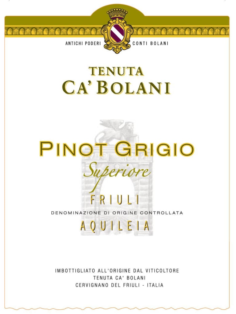 Ca' Bolani Friuli Aquileia Pinot Grigio Superiore 2014