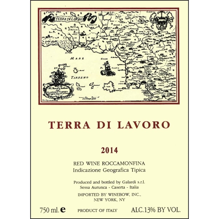 Flat front label of wine