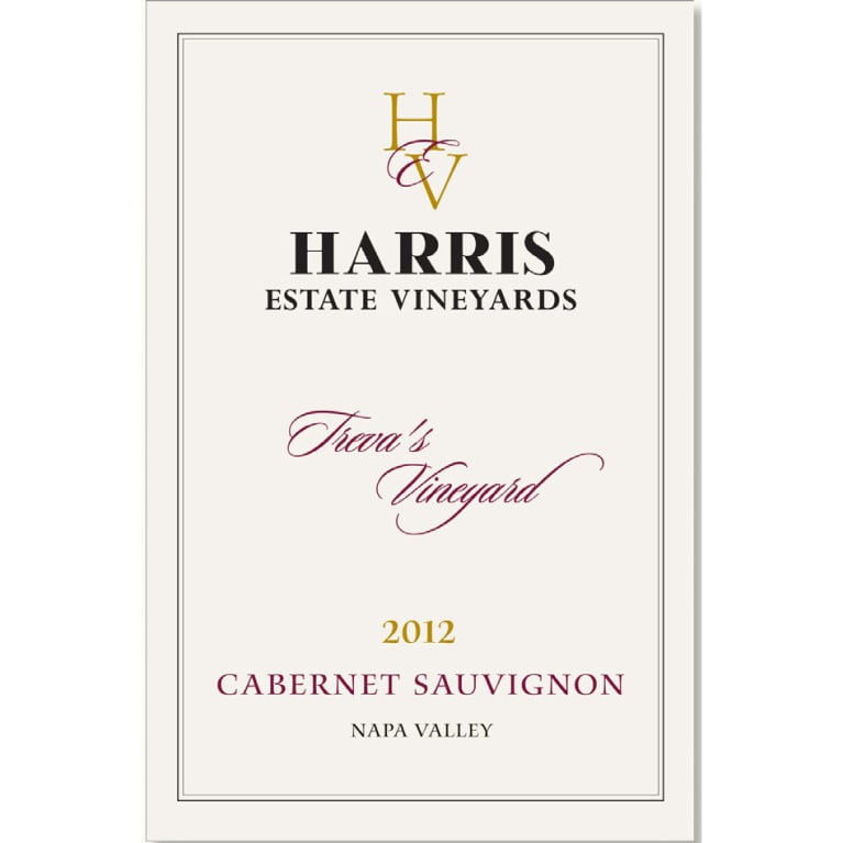 Flat front label of wine
