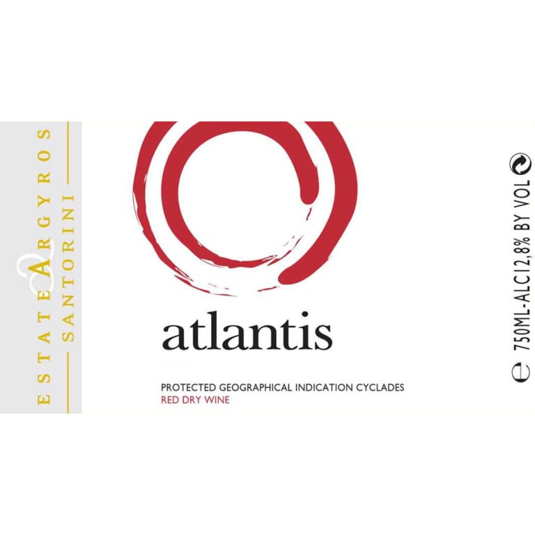 Argyros Atlantis Red 2014 Front Label