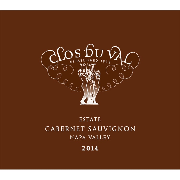 Flat front label of wine