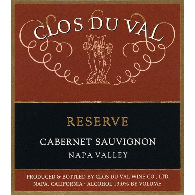 Flat front label of wine
