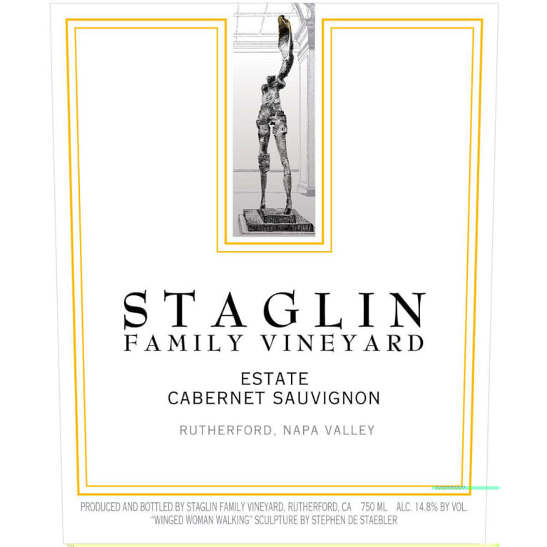 Flat front label of wine