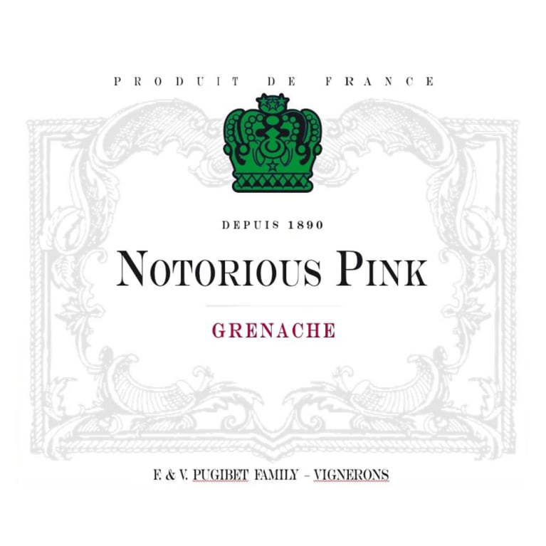 Notorious Wines Notorious Pink Rose 2015 Front Label