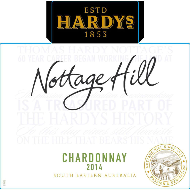 Flat front label of wine