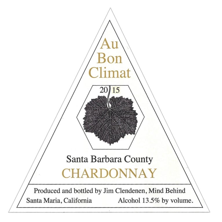 Au Bon Climat Santa Barbara Chardonnay 2015 Front Label