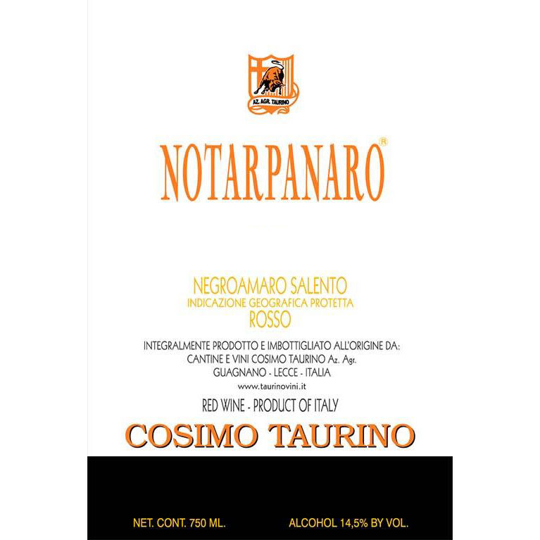 Flat front label of wine