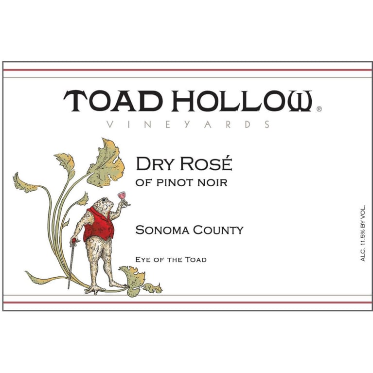 Flat front label of wine