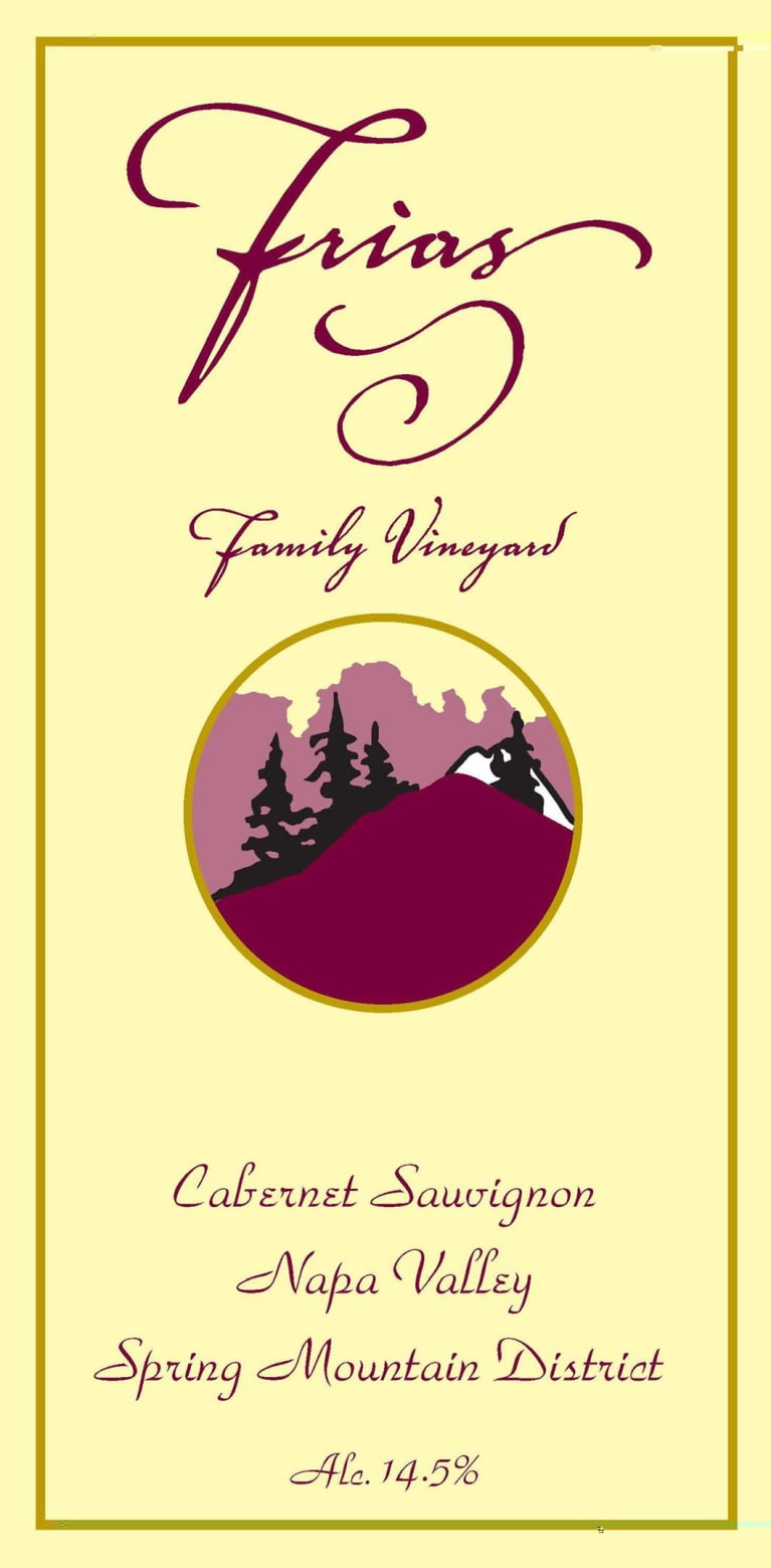 Flat front label of wine