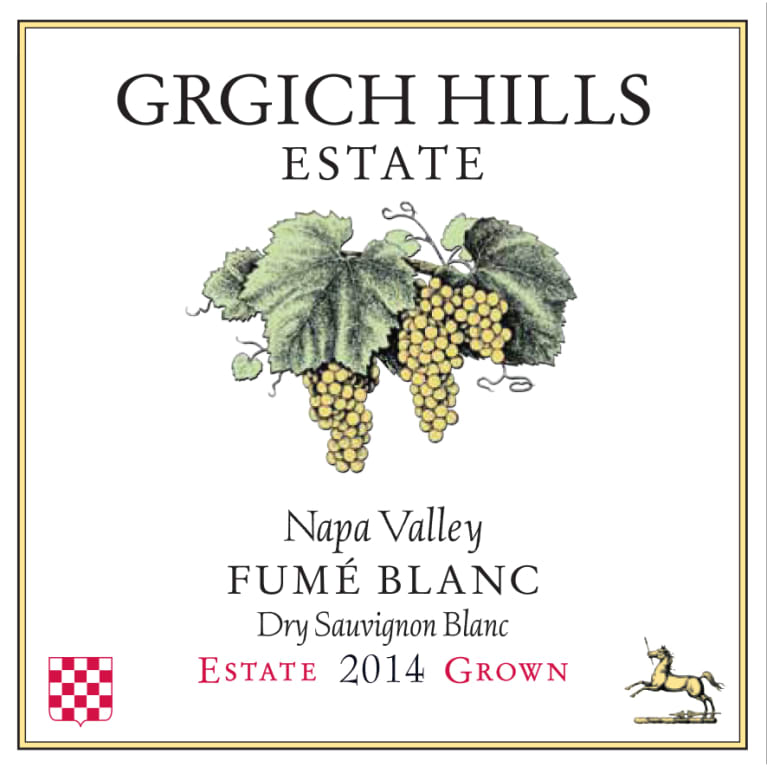 Flat front label of wine