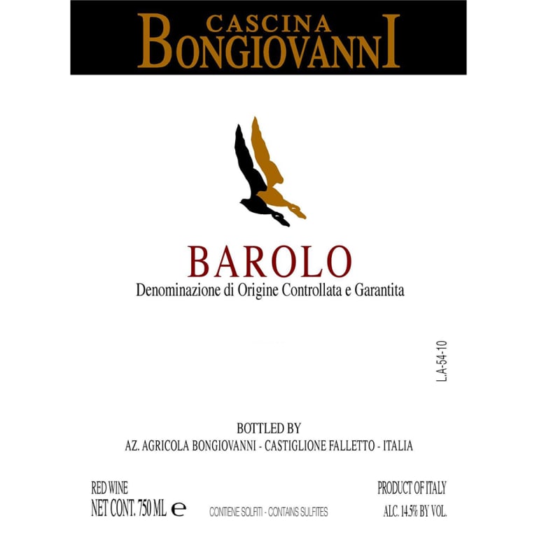 Flat front label of wine