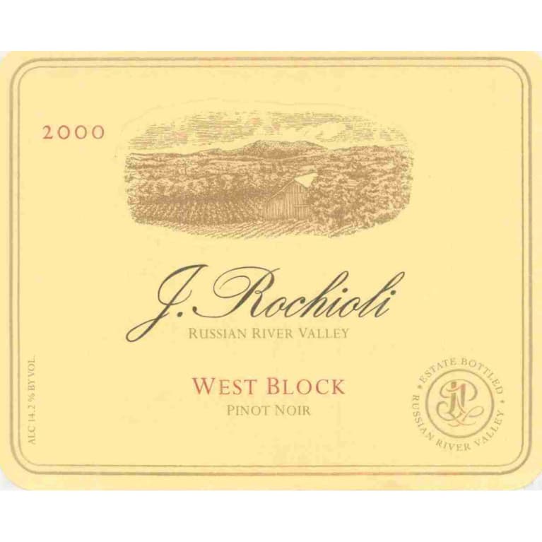 Rochioli West Block Pinot Noir 2000 Front Label