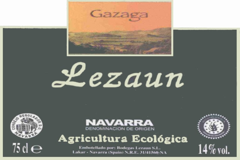 Bodegas Lezaun Gazaga 2007 Front Label