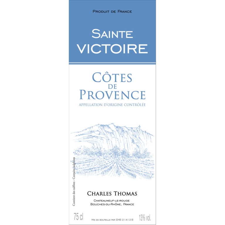 Flat front label of wine
