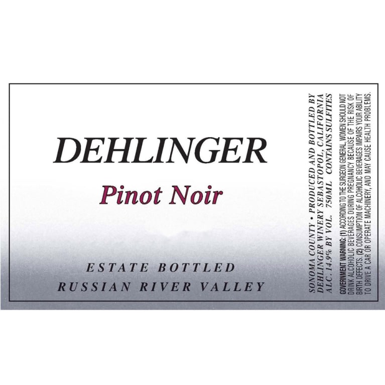 Flat front label of wine