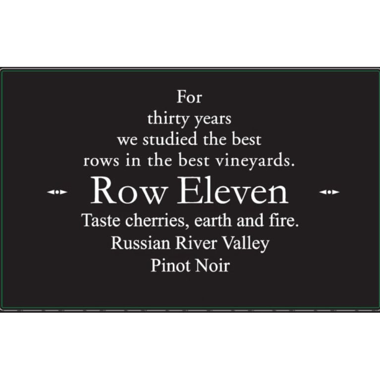 Flat front label of wine