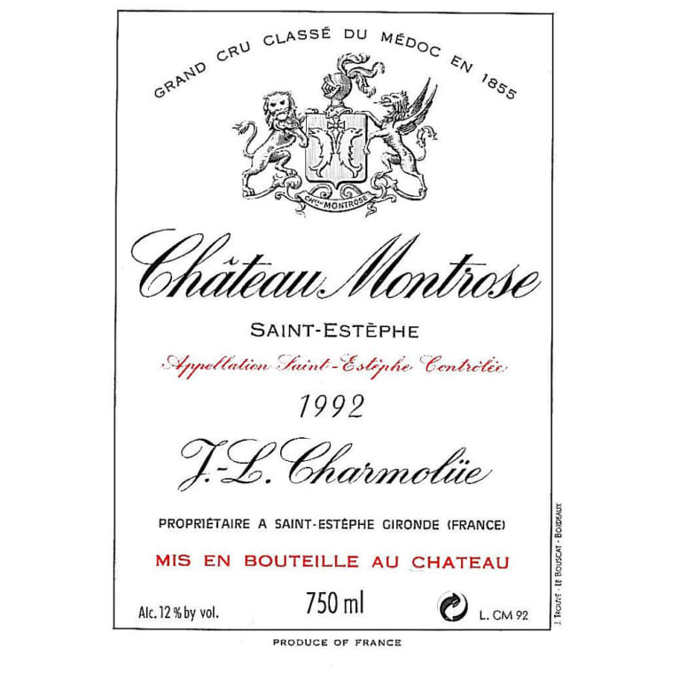 Flat front label of wine