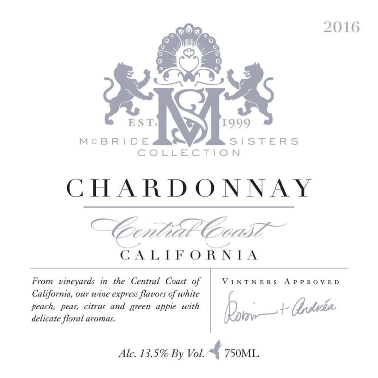 Mcbride Sisters Central Coast Chardonnay 2016 Wine Com