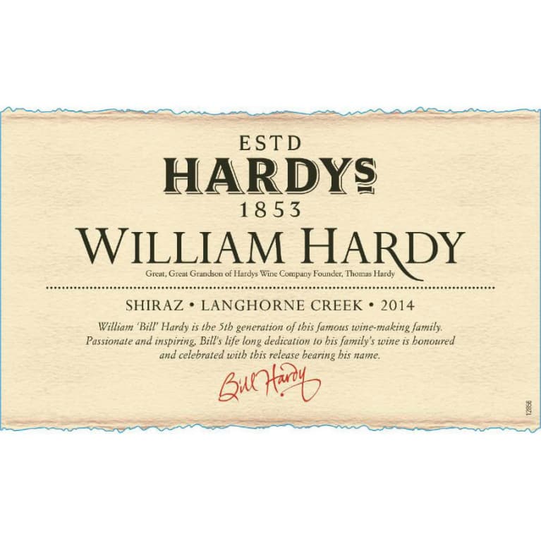 Flat front label of wine