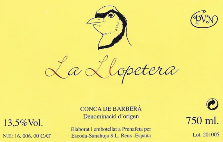 Celler Escoda-Samahuja La Llopetera 2013 Front Label
