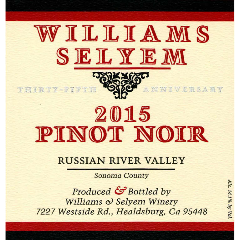 Flat front label of wine